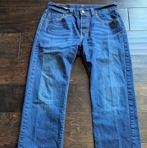 Levis Mens 501 Button Fly Blue Jeans 32x30